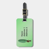 おもしろいファンタジーグリーンピックヘッドマン ラゲッジタグ (正面縦)