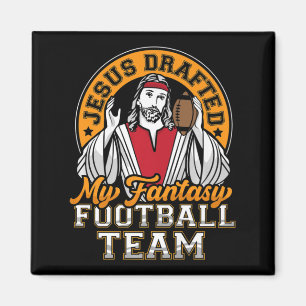 おもしろいファンタジーサッカーイエスが私のチームのメンズウォムを起草 マグネット