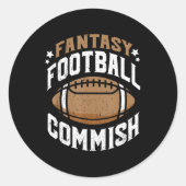 おもしろいファンタジーサッカー委員会のコミッショナーの男性 ラウンドシール (正面)