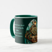 おもしろいファンタジースチームパンクトレインアクアフェイクモザイク066 マグカップ (正面左)