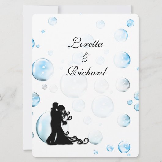 おもしろいファンタジーバブル結婚式招待状 招待状 (裏面)