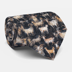 おもしろいファンタジーヤギ養殖動物 ネクタイ