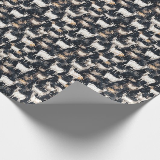 おもしろいファンタジーヤギ養殖動物 ラッピングペーパー (角)