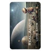 おもしろいファンタジー熱狂する猫エイリアン磁石 マグネット (縦)