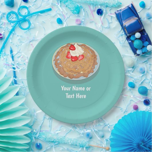 おもしろいファンネルケーキ – フェアグラウンドテーマ-カスタムイベント ペーパープレート (パーティー)