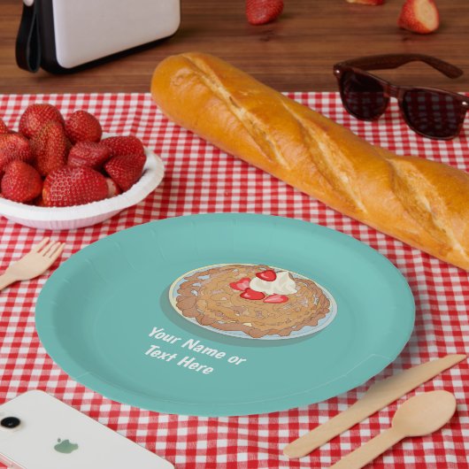 おもしろいファンネルケーキ – フェアグラウンドテーマ-カスタムイベント ペーパープレート (ピクニック)