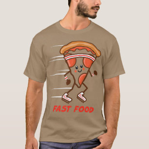 おもしろいファーストフードランニングピザのヘッドバンドスニーカーつる Tシャツ