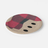 おもしろいファームハウスバーラップ雪だるまプレイドスカーフ&ボタン ペーパープレート (アングル)
