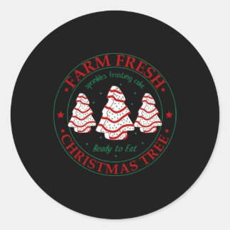 おもしろいファームフレッシュクリスマスツリーケーキファミリークリスマスPa ラウンドシール