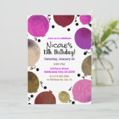 おもしろいフィエスタはっきりしたバルーン誕生祝い 招待状 (スタンド正面)