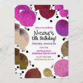 おもしろいフィエスタはっきりしたバルーン誕生祝い 招待状 (正面/裏面)