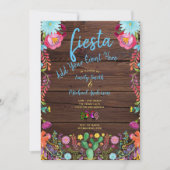 おもしろいフィエスタウォーターカラーフォークフラワーズカップル招待状 招待状 (正面)