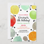 おもしろいフィエスタバルーズバースデーパーティーお祝い 招待状 (正面)