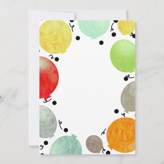 おもしろいフィエスタバルーズバースデーパーティーお祝い 招待状 (裏面)