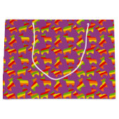 おもしろいフィエスタピナッタパターンパーティーバッグ ラージペーパーバッグ (正面)