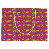 おもしろいフィエスタピナッタパターンパーティーバッグ ラージペーパーバッグ (裏面)