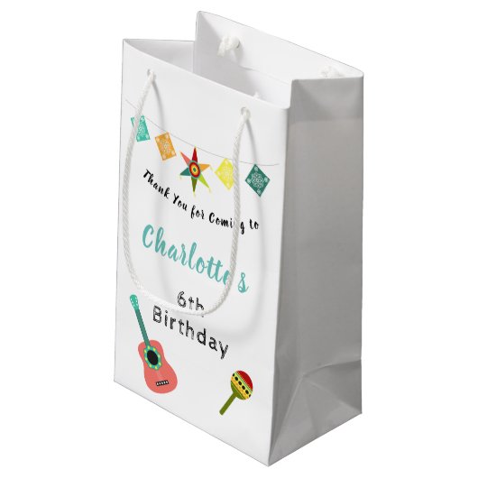 おもしろいフィカラフルエスタ子供の誕生日パーティー賛成 スモールペーパーバッグ (裏面アングル)