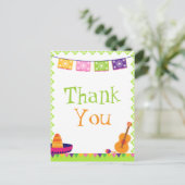 おもしろいフィスタパーティーカラフル誕生日サンキューカード ポストカード (スタンド正面)
