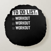おもしろいフィットネストレーニングやる気を起こさせることわざ ラウンドクッション (正面)