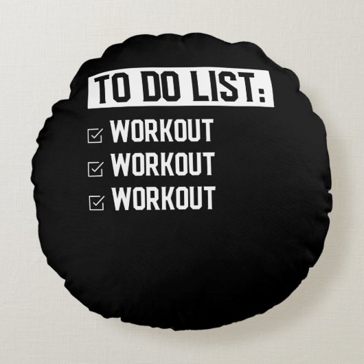 おもしろいフィットネストレーニングやる気を起こさせることわざ ラウンドクッション (正面)