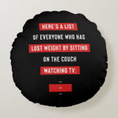 おもしろいフィットネストレーニング感動的冗談 ラウンドクッション (正面)
