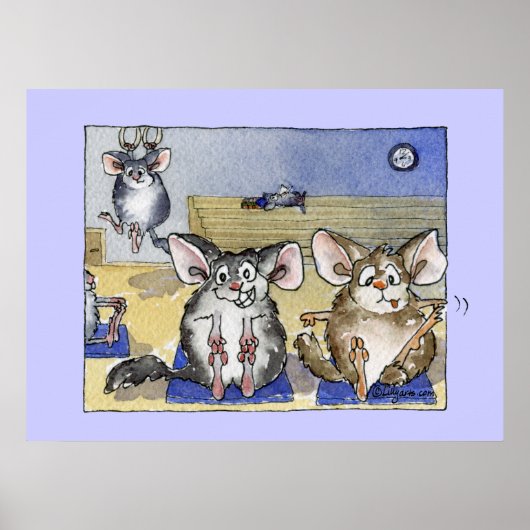 おもしろいフィットネス漫画カスタムプリント ポスター (正面)