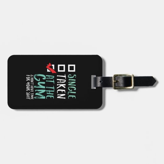 おもしろいフィットネス独身のトレーニング ラゲッジタグ (正面横)