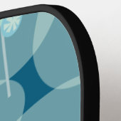 おもしろいフィフティス抽象芸術ブーメランパターンデザイン ピックルボールラケット (左詳細)