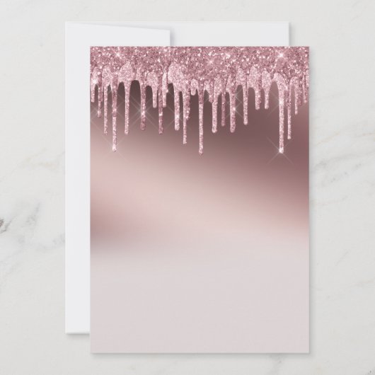 おもしろいフィフティーサプライズピンクグリッター誕生日 招待状 (裏面)