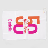 おもしろいフィフティ&ファブラス50誕生日 ゴルフタオル (横)