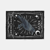 おもしろいフェアヤコアタロットゴシック魔術チキンデ フリースブランケット (正面(横))