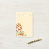 おもしろいフェアリーガーデン秋のリーフレッシュマッシュルーム&パンプキン ポストイット (デスク上)