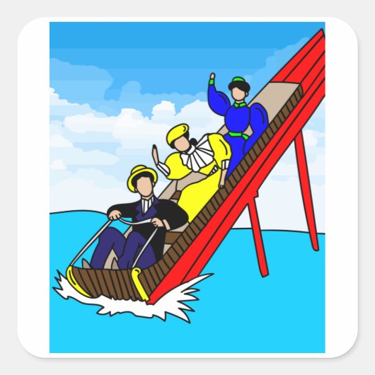 おもしろいフェア遊園地 スクエアシール (正面)