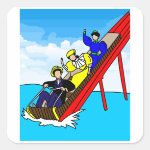 おもしろいフェア遊園地 スクエアシール