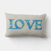 おもしろいフェイクアップリケフローララヴ文字デザイン ランバークッション (裏面)