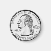 おもしろいフェイククォーターコイン冷凍機磁石 マグネット (正面)