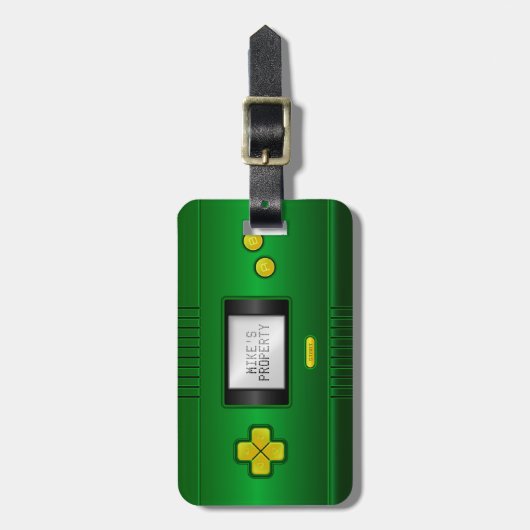 おもしろいフェイクゲームパッドのコンソール ラゲッジタグ (正面縦)