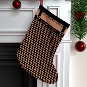 おもしろいフェイクFishnet HosieryまいけなたはNice ラージクリスマスストッキング