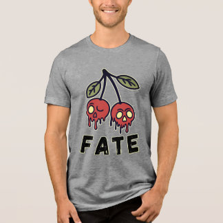 おもしろいフェイトチェリースカルユニセックスTシャツ トライブレンドTシャツ