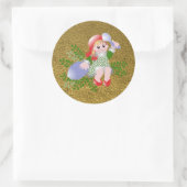 おもしろいフェスティバルかわいいクリスマスガール ラウンドシール (バッグ)