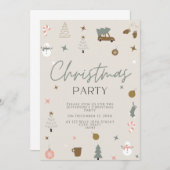 おもしろいフェスティバルクリスマスパーティの招待状 招待状 (正面/裏面)