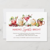 おもしろいフェスティバルクリスマスホリデーカクテルパーティー 招待状 (正面)