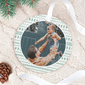 おもしろいフェスティバルグリーン編みステッチ模様 オーナメント