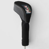 おもしろいフェスティバルサングラスドッグとクリスマスツリーC ゴルフヘッドカバー (アングル)