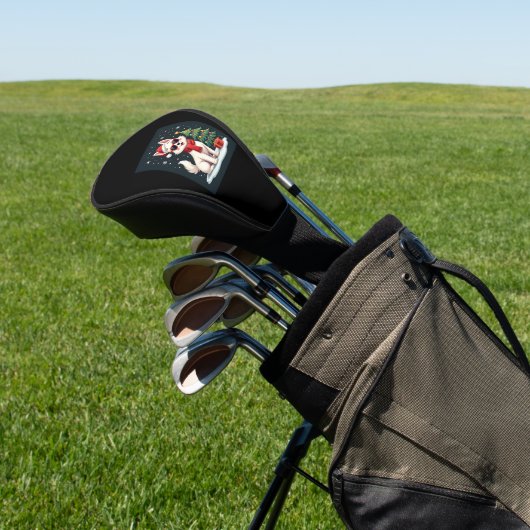 おもしろいフェスティバルサングラスドッグとクリスマスツリーC ゴルフヘッドカバー (インサイチュ)