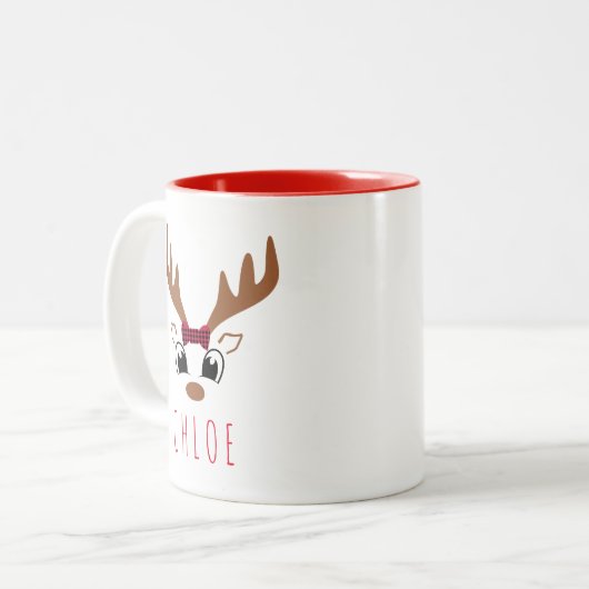 おもしろいフェスティバルトナパーソナライズされたークリスマスマグ ツートーンマグカップ (正面左)