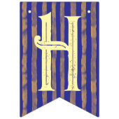 おもしろいフェスティバルハッピーニューイヤー真夜中ブルーストライプズ バンティングフラッグ (第2の旗)