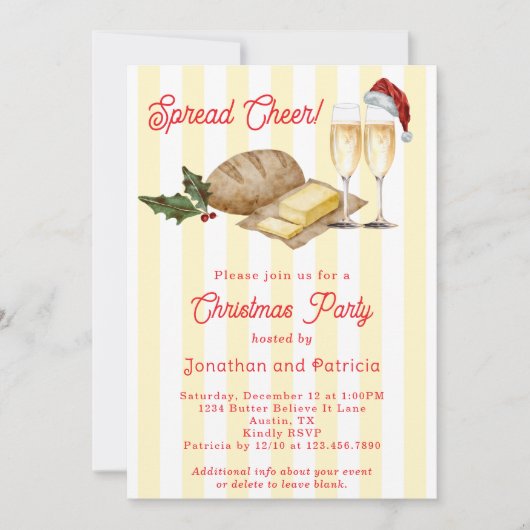 おもしろいフェスティバルバユニークタをテーマにしたクリスマスパーティー 招待状 (正面)