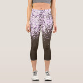 おもしろいフェスティバルピンク紙吹雪オンブラウン カプリレギンス (正面)