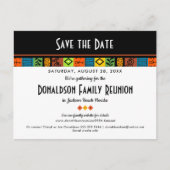 おもしろいフェスティバルファミリ懇親会またはパーティー保存日付 案内ポストカード (正面)